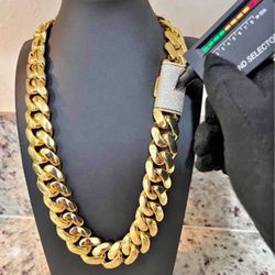 Miami Cuban Link 18k Heavy Gold Plated Chain 