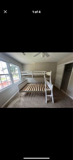 White bunk bed frame