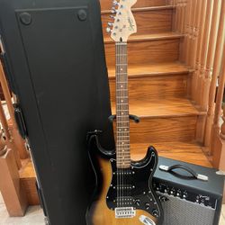 Squier Affinity Stratocaster (Mint) W/ Hardshell Case, Fender Amp 