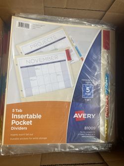Avery Five Tab Insertable Pocket Dividers