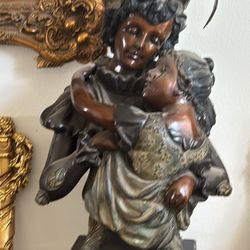 Large Romantic Bronze Statue 