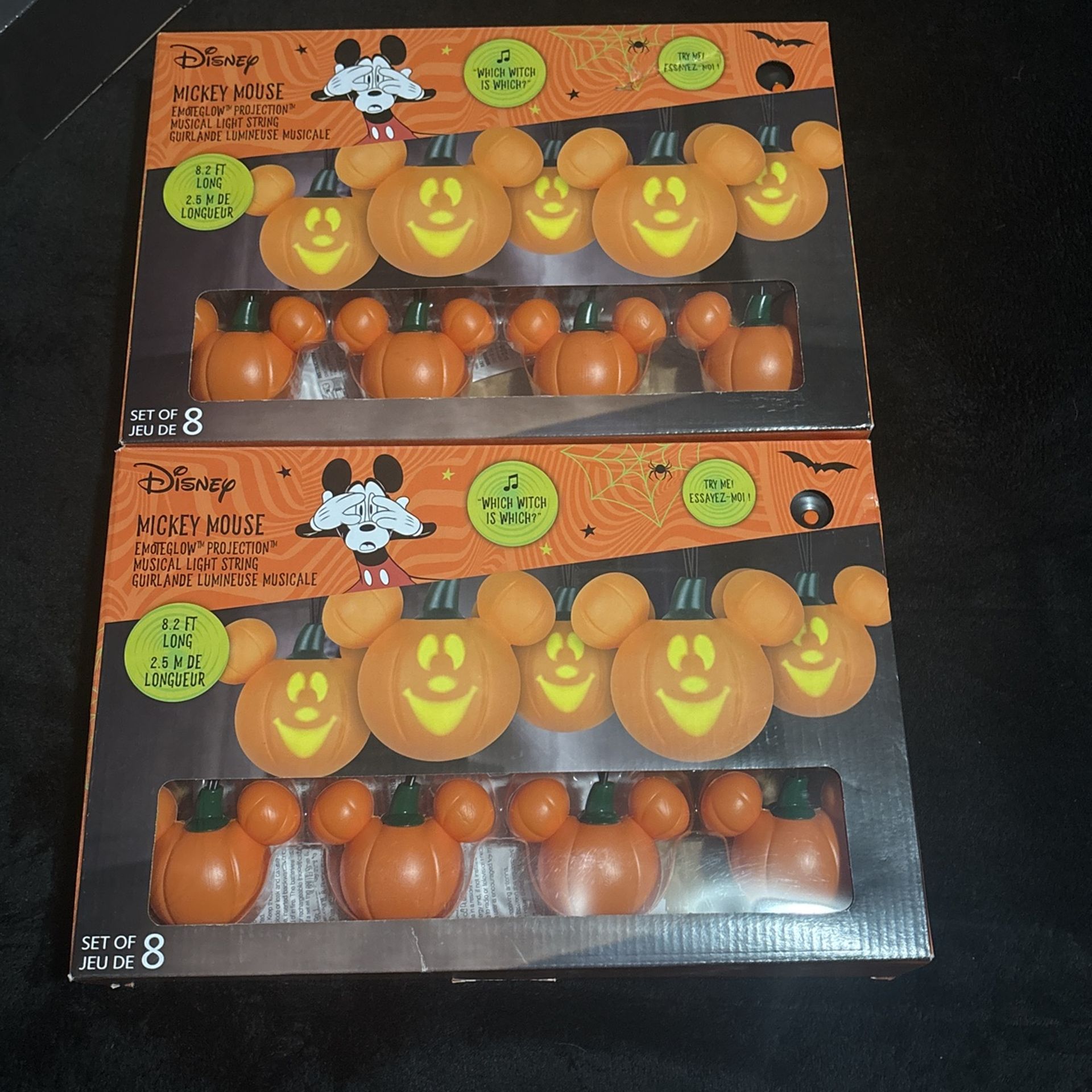 Disney Halloween Seasonal Mickey Mouse Projection Pumpkin Singing String Lights