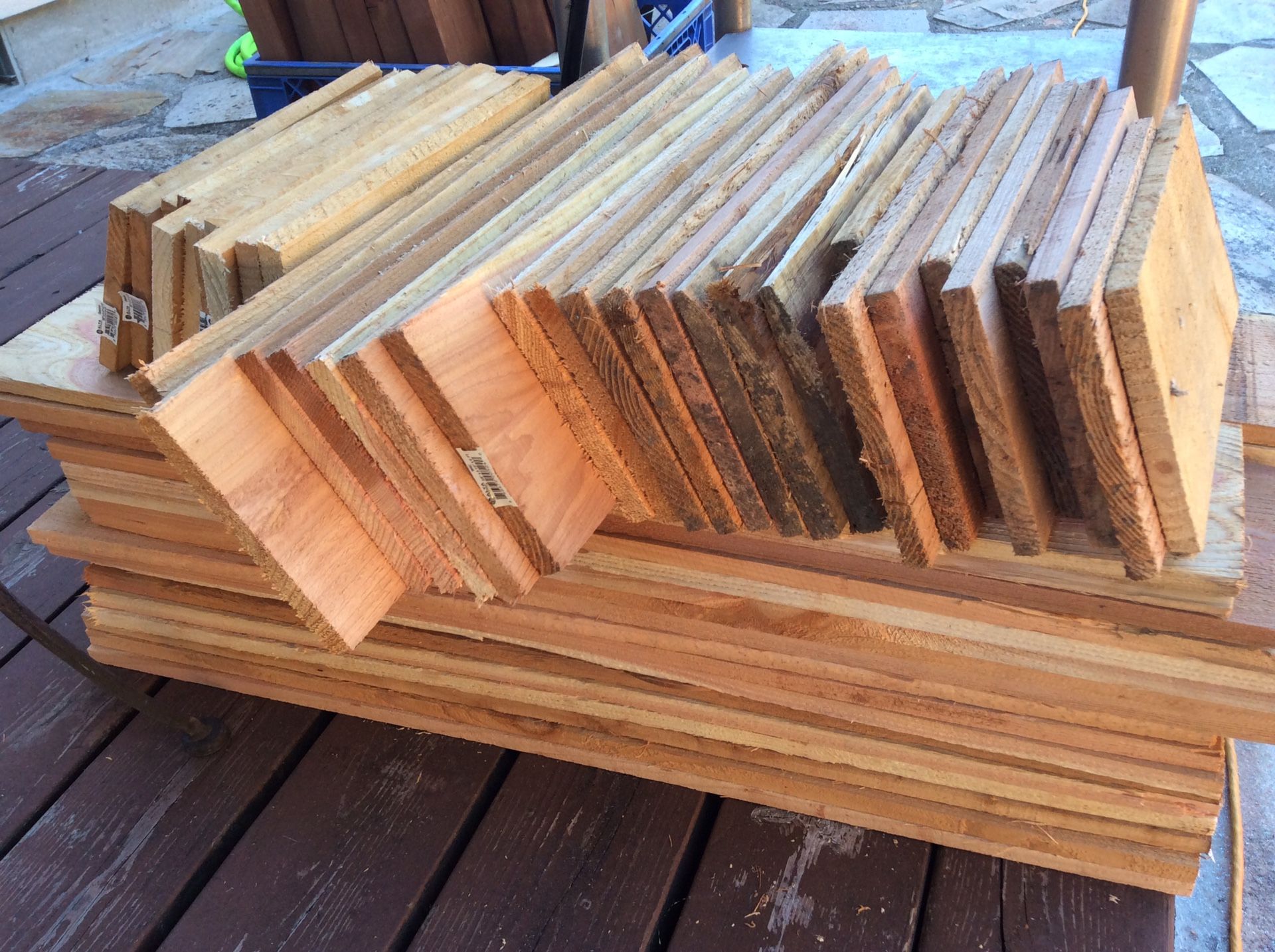 Cedar boards, untreated