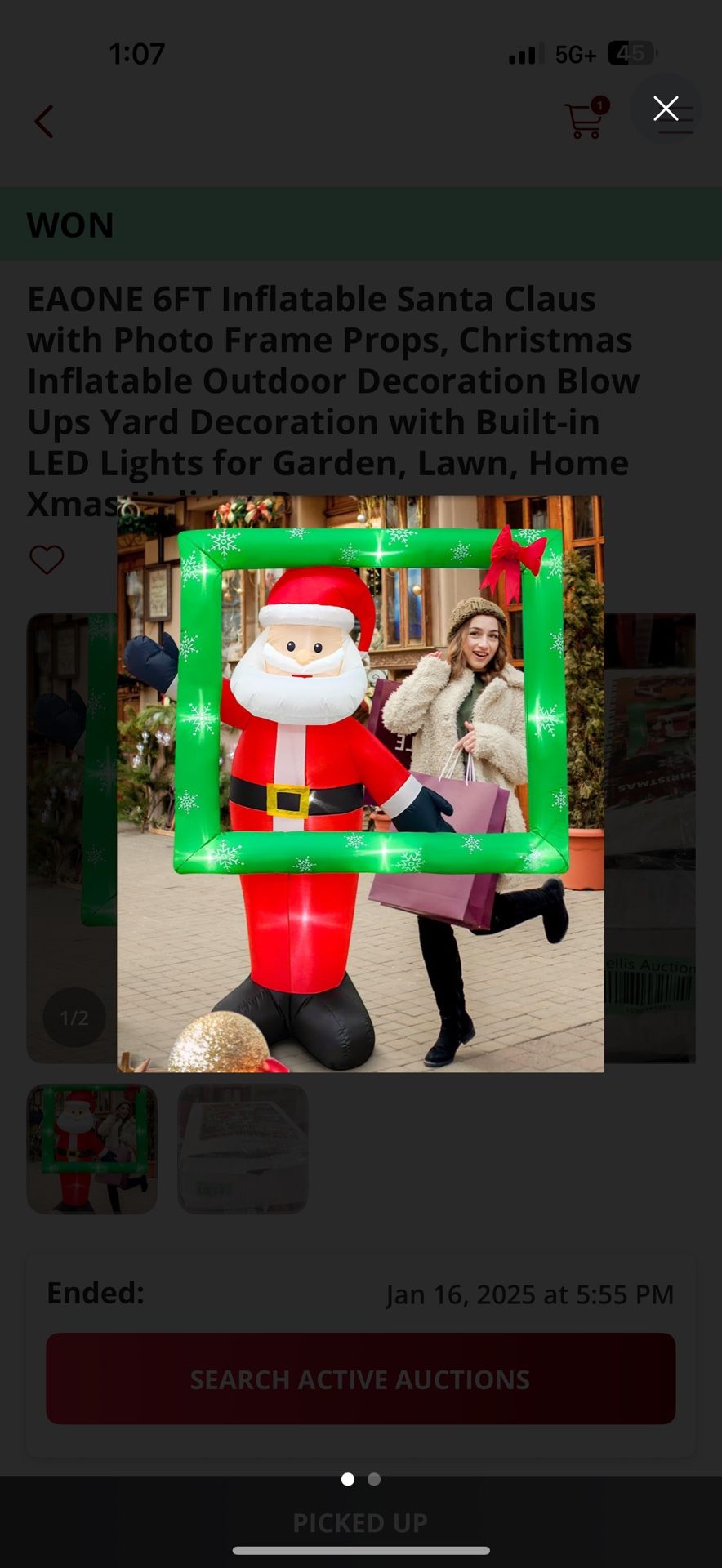 6Ft Inflatable Santa With Photo Frame (NEW)