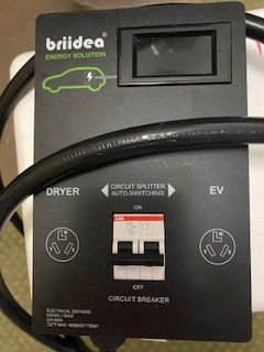 Briidea Automatic 240V Smart EV/Dryer Circuit Splitter Power Switch (NEMA 14-30 comp. and ext. cord