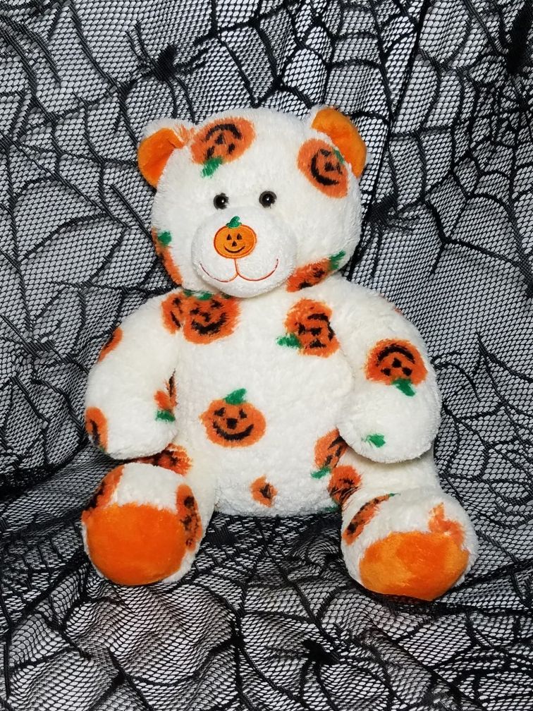 Halloween 15" Build A Bear Jack-O-Lantern Pumpkin Stuffed Teddy Plush Toy