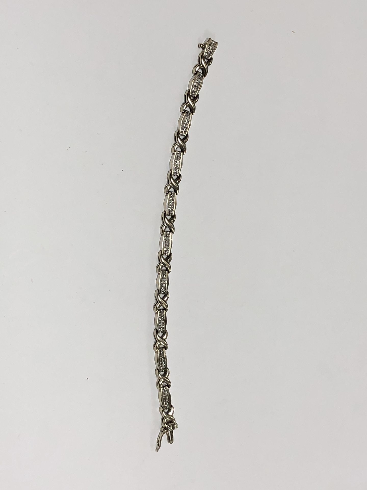 14k White Gold Diamond Tennis Bracelet Grams GS