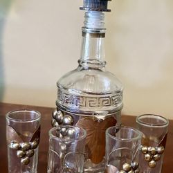 Vintage Tequila Decanter Set Used 