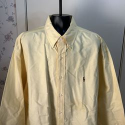 Ralph Lauren Yarmouth Oxford Long Sleeve Button Down Shirt Size 17-33