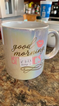 Iridescent "Good Morning" Novelty Coffee Mug