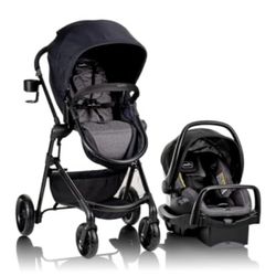 Evenflo Pivot Modular Travel System with LiteMax Infant Car Seat (Casual Gray)