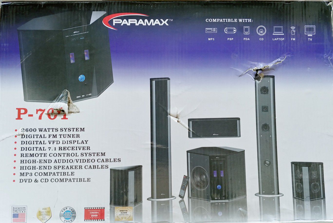 Paramax P701 Stereo system. Never been used still in the boxes.