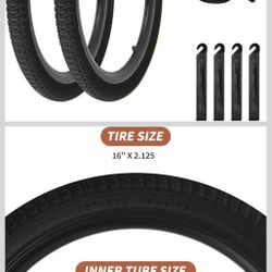 Kids Bike Tire 2 Pack Folding Replacement Tire and Inner Tubes 