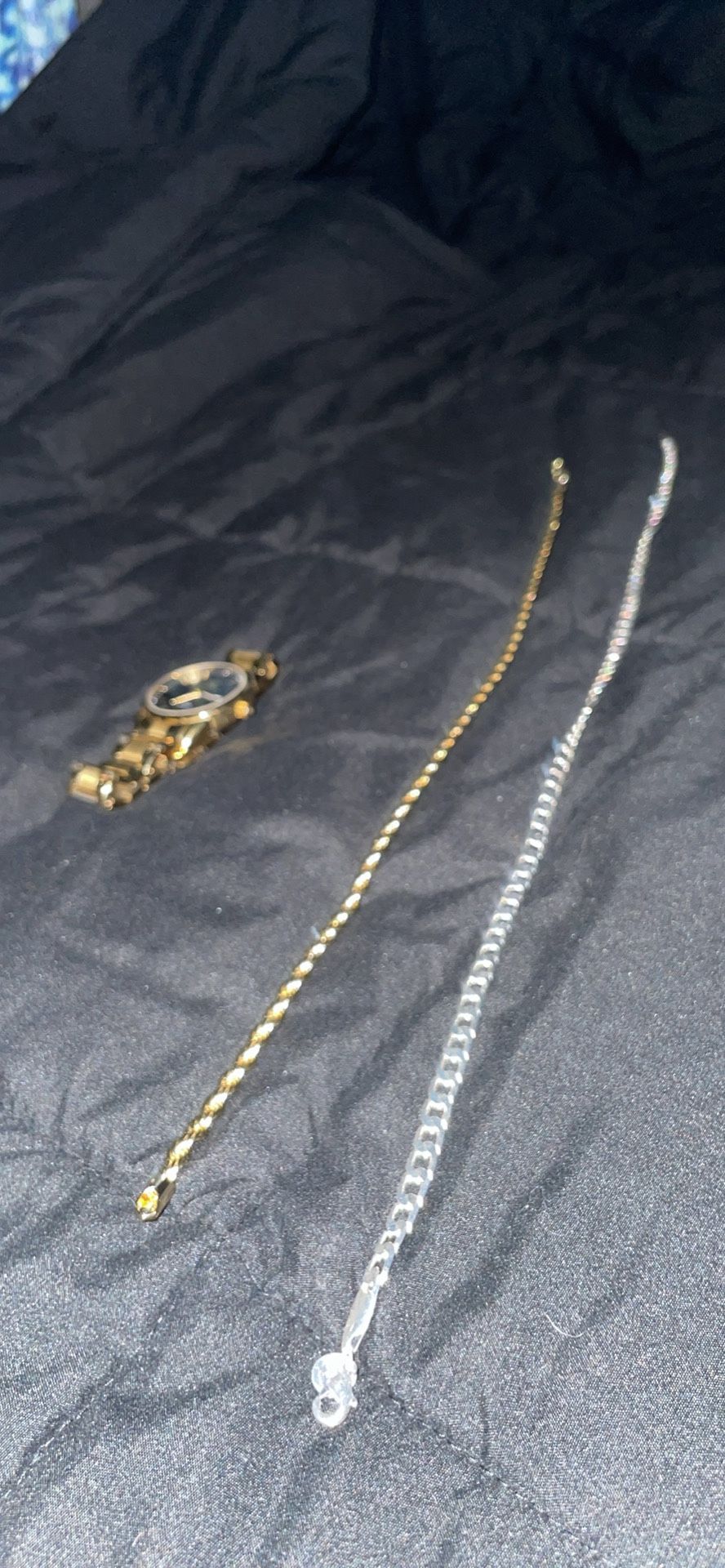 14k Gold Chain And A Silver Chain