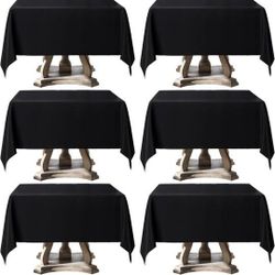 52x52 Inch Black Tablecloths Washable 