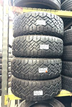 ✅ 4 USED TIRES 265/65R17 GOODYEAR WRANGLER DURATRAC KEVLAR LT265/65R17 ALL TERRAIN TRACTION 265 65 17