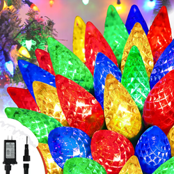 NEW 82 ft, 250 LED C6 connectable Christmas string lights multicolor