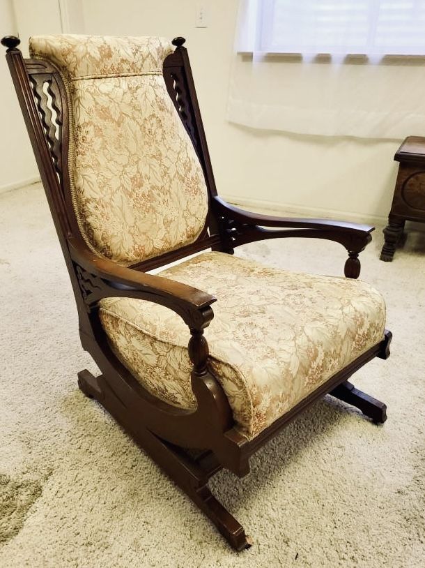 1(contact info removed) Victorian Padded Platform Rocker, arm chair