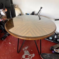 Dining Table With Glass Topper 