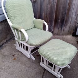Rocking Glider Chair With Ottoman And Cushions 