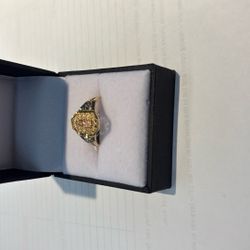 14K 3 Gold Virgin Mary Ring