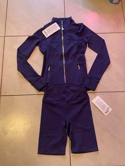 Lululemon Navy Blue Athletic Zip-Up Romper