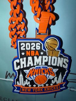 Basketball-CHAMPIONS KNICKS Inspired Hype Chain Necklace 3D Printed Pendant with 42" Link Chain