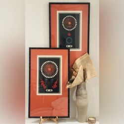 Original Vintage Print Jinta Hirayama Japan Woodblock Fine Art Artist Fireworks No. 89, No. 95 Wood / Glass Framed Italy / Italian FRAMEBRIDGE