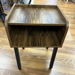 Brown 2 tier end table nightstand