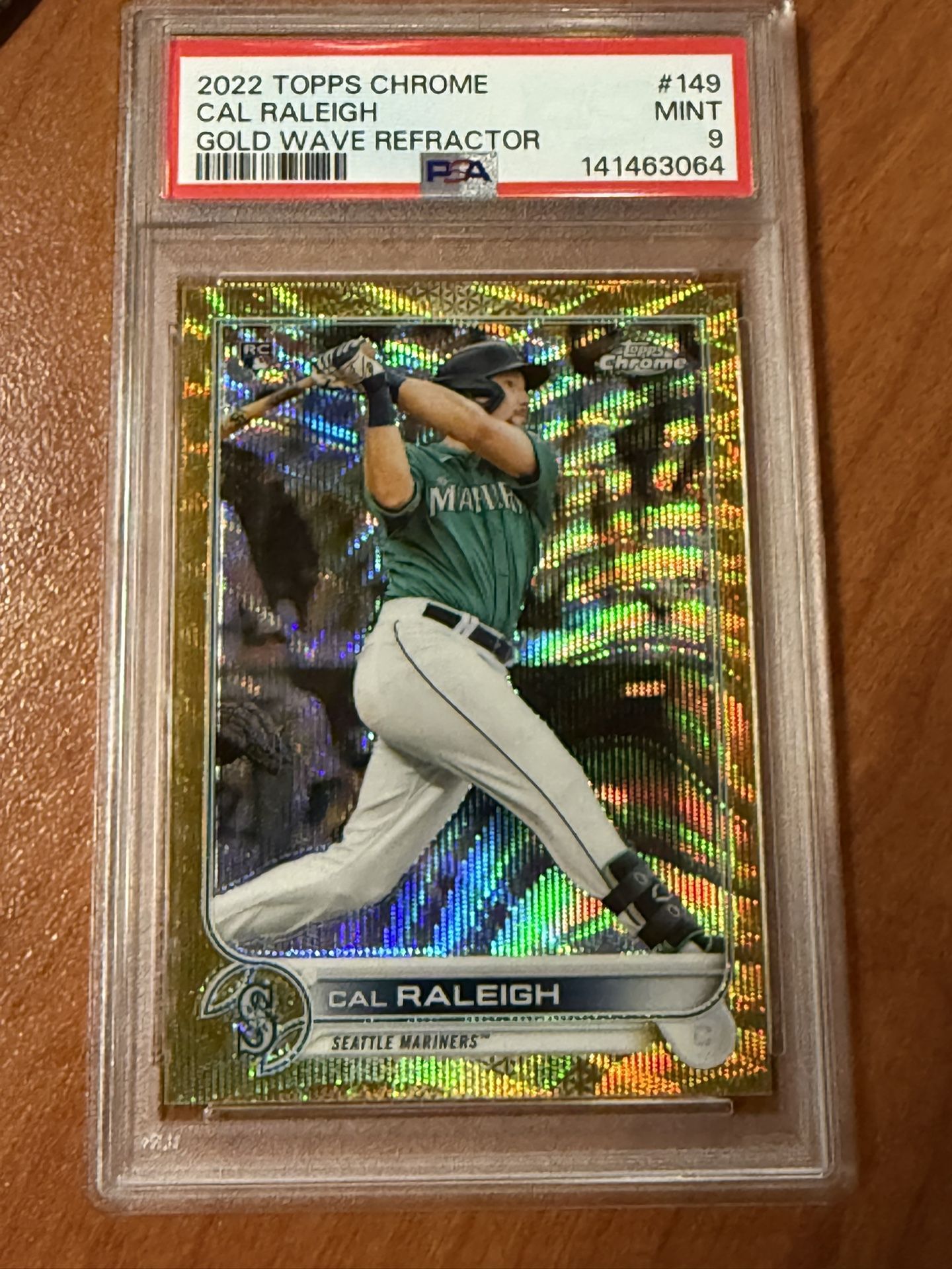 Cal Raleigh Wave CAL RALEIGH GOLD WAVE ROOKIE /50 PSA 9 for Sale in Tacoma, WA - OfferUp