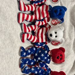 5 Liberty Beanie Babies