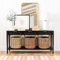 Wooden Black Console Table