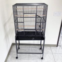 Brand New $135 Large 63” Bird Cage, Rolling Stand, Plastic Tray, Size 32x19x62” for Mid-Sized Parrots