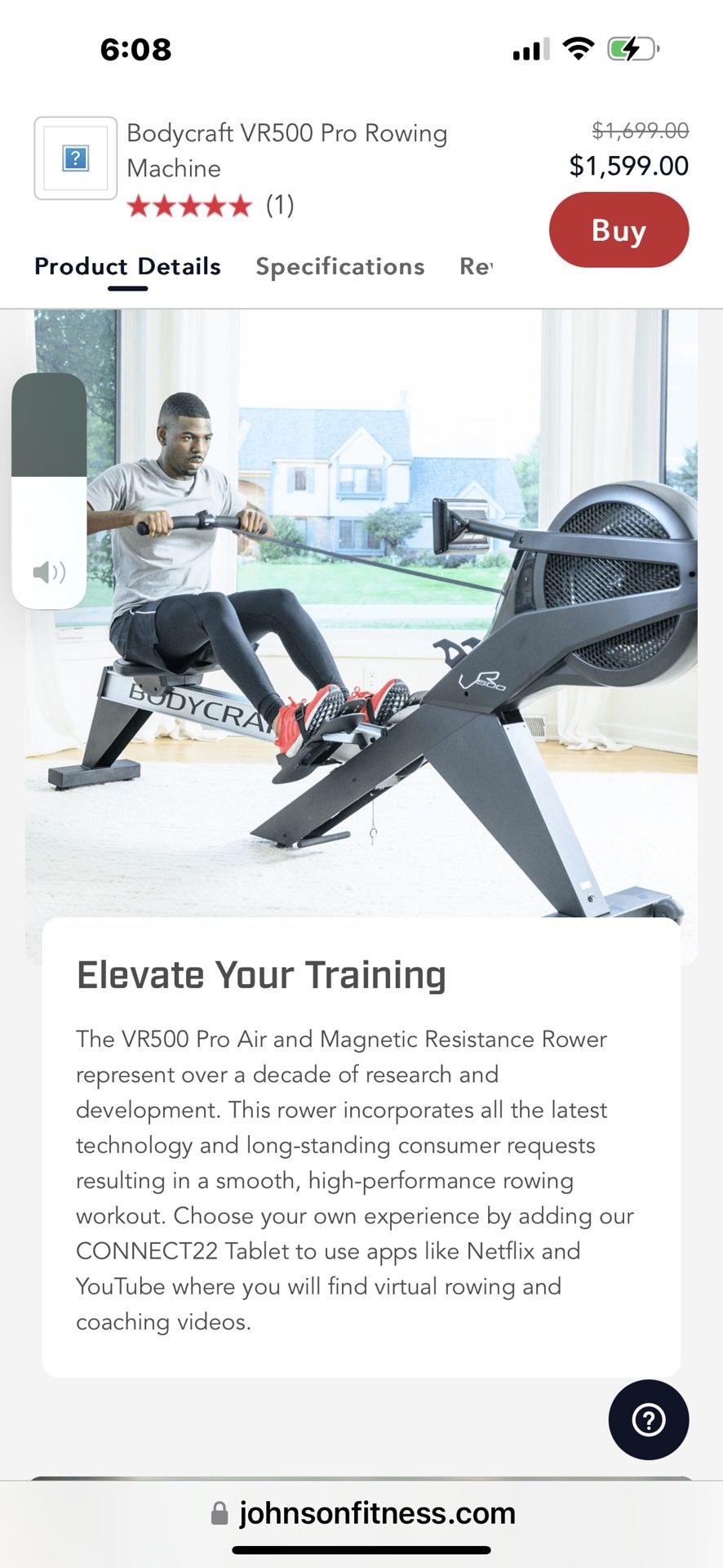 Exercise Rowing Machine (body craft) “vr500 Pro