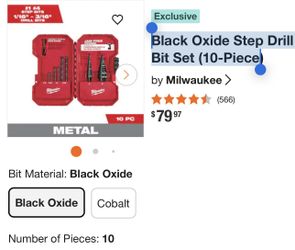 Milwaukee Black Oxide Step Drill Bit Set (10-Piece)