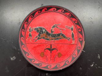 Greek decor ceramic plate for wall hanging