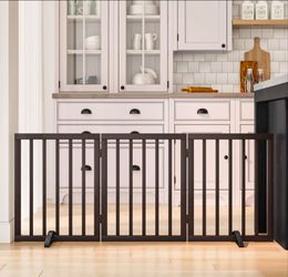 🐾 24" 3 Panel Freestanding Pet Gate, NIB