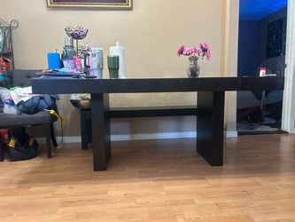 Dark Brown Rectangular Dining Table