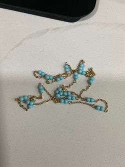 Vintage Ross-Simons 18K Gold Stacked 3mm Turquoise Bead Necklace ARV $1895