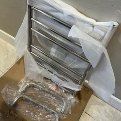 21x33 Chrome Electric Towel Bar Warmer - Floor or Wall Mount