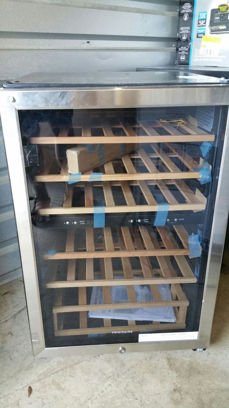Frigid aire 38 bottle wine cooler stainless steel ffwc38b2rs-1