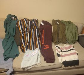 Women's clothing new some Ashley Stewart and fashion Nova and others sizes 1X XX large 3x large 22/24 one pair of tennis shoes new size 9 Grand Prairi