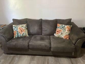 Gray Microfiber 3-Seat Sofa