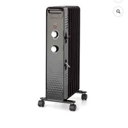 Mainstays Mechanical Oil Filled Electric Radiator Space Heater, Black, New, WSH07O2ABB