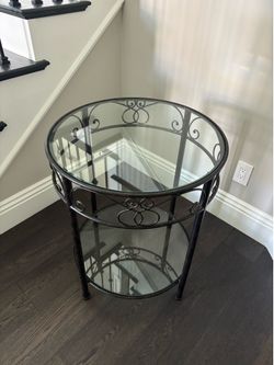 Round Glass Accent Table
