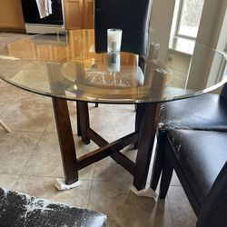 Ashley Furniture Glass Top Table + 4 Chairs 