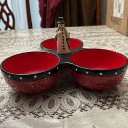 Snowman Salsa Bowl