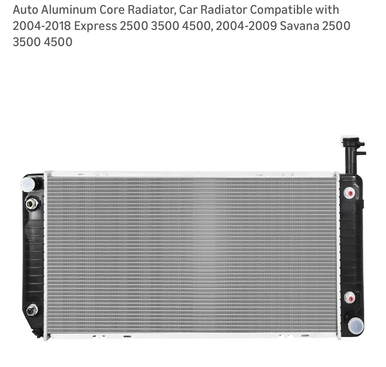 Auto Aluminum Core Radiator, Car Radiator Compatible with 2004-2018 Express 2(contact info removed) 4500, 2004-2009 Savana 2(contact info removed) 450