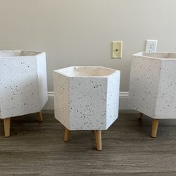 White Ceramic Planters