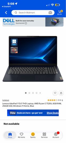 Lenovo IdeaPad 1 15.6" Laptop AMD Ryzen 5